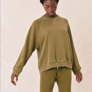 The Great The Slouch Sweatshirt Olive Green Size 0 XS NEW